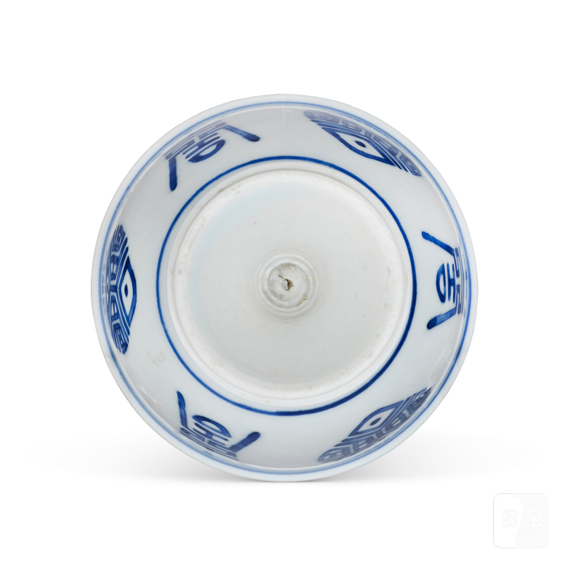 PAIRE DE COUPES À PIED EN PORCELAINE BLEU BLANC  CHINE, DYNASTIE QING (1644-1911) - 图4